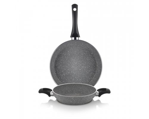 Schafer Moderne Yanmaz Yapışmaz - Tava Seti - 2 Parça - Gri